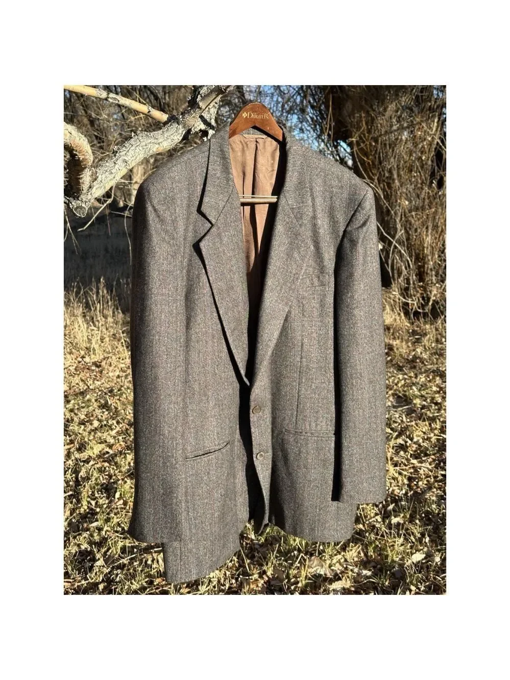 James Whitehead 100% Wool Sports Coat Men's Size 50 Gray Two Button Jacket